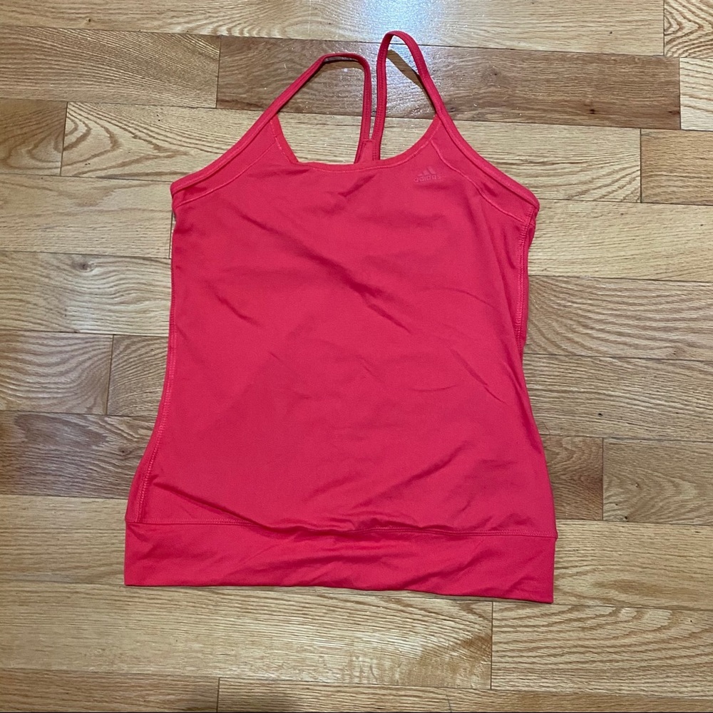 Pink/red adidas racerback tank